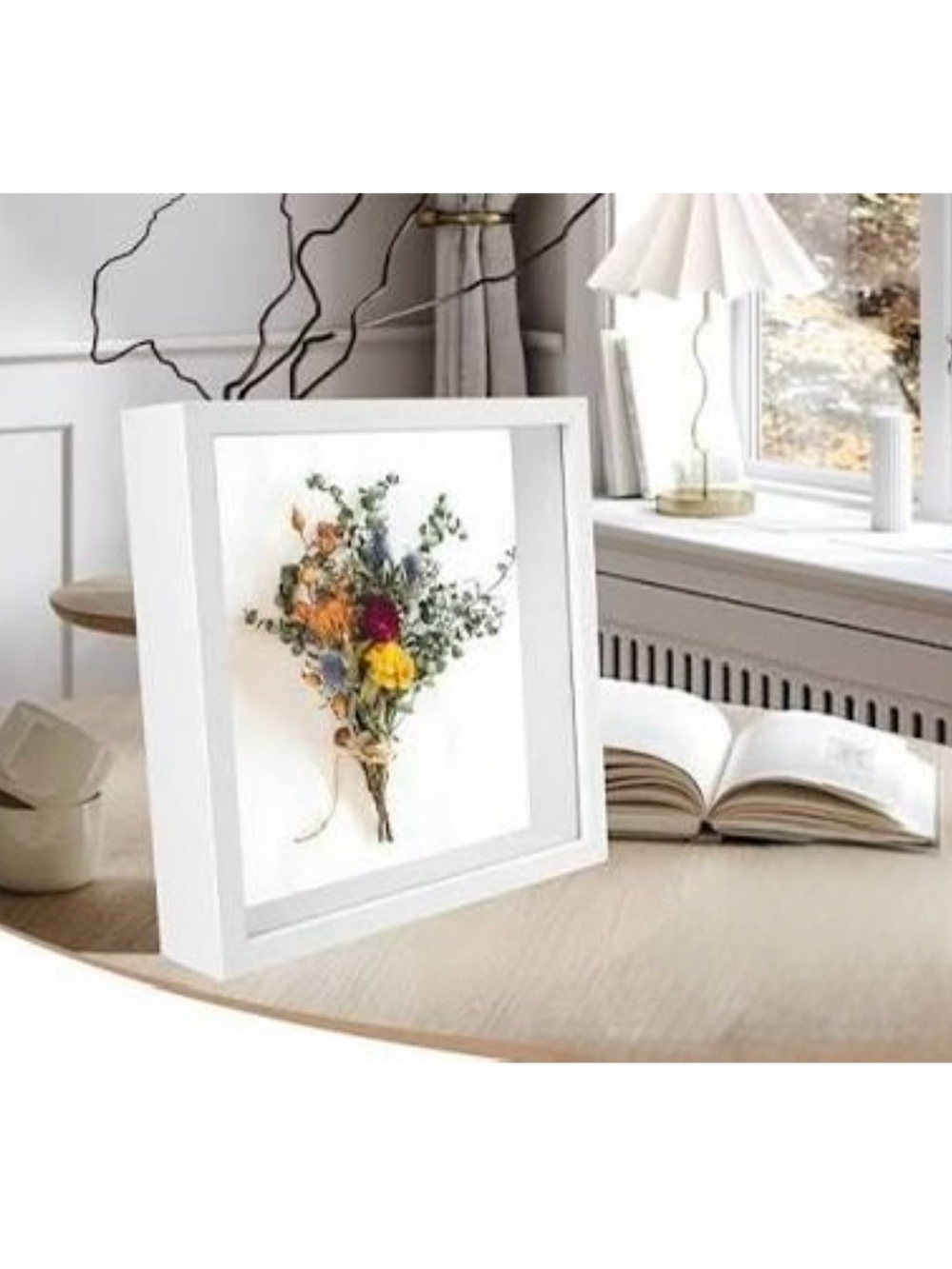 BNWT White Framed Shadow Box - 8”x8”
